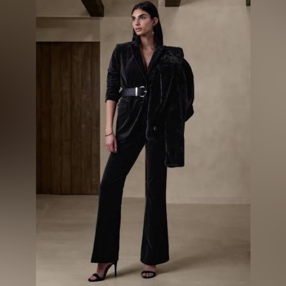 Banana Republic Black Velvet Boot Cut Pants